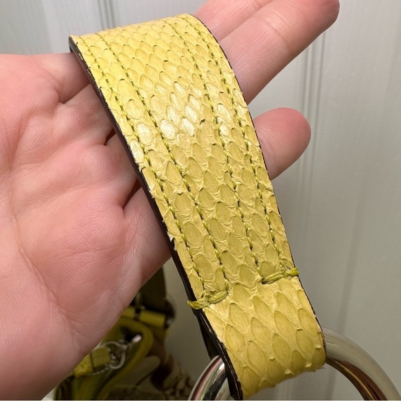 Coach Vintage Y2K Patchwork Signature Hobo Khaki/Multi Yellow Snakeskin & Tassel - Picture 12 of 13